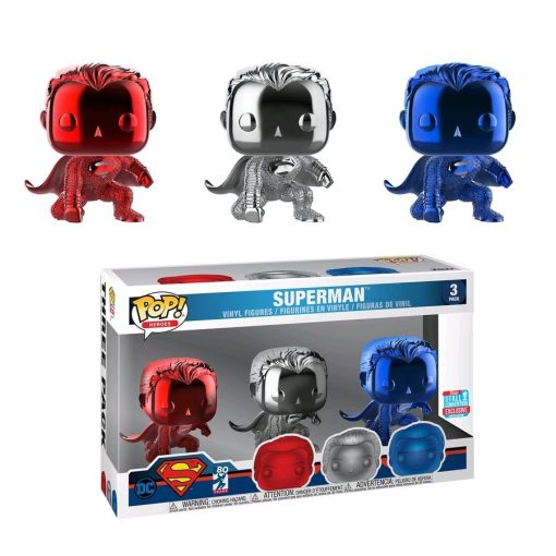 Superman - Superman Chrome Nycc 2018 Exclusive Pop! Vinyl 3-Pack [Rs]
