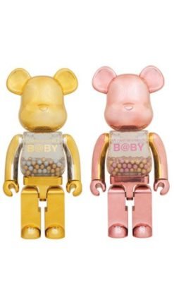 MEDICOM BE@RBRICK PINK & GOLD Ver. 1000% Bearbrick Set of 2