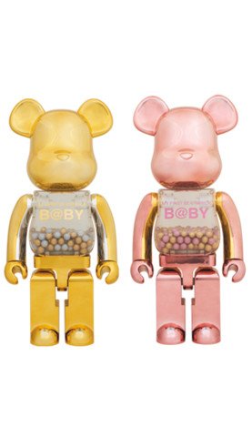 Medicom Be@Rbrick Pink &Amp; Gold Ver. 1000% Bearbrick Set Of 2-1 Medicom Be@Rbrick Pink &Amp; Gold Ver. 1000% Bearbrick Set Of 2-1