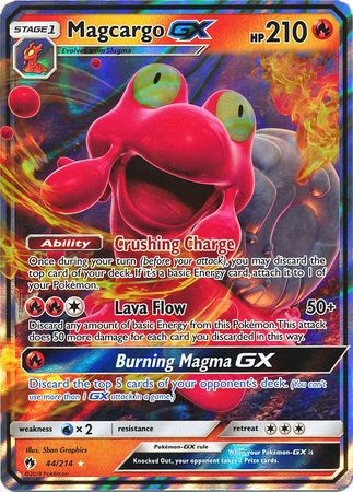 Magcargo Gx 44/214 Sm Lost Thunder Holo Ultra Rare Pokemon Single Card | Pokemon Tcg Single Magcargo Gx 44/214 Sm Lost Thunder Holo Ultra Rare Pokemon Single Card | Pokemon Tcg Single