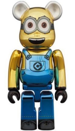 MEDICOM TOY BE@RBRICK Minion Dave Chrome Version 100% & 400% Bearbrick?Pre-Order?-2-JToys