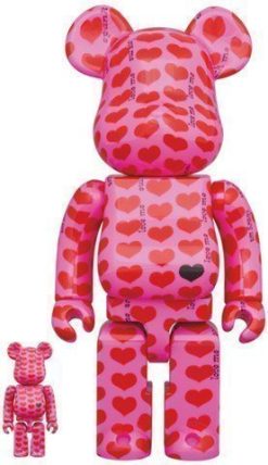 MEDICOM TOY BE@RBRICK Pink Heart 100% & 400% Bearbrick【Pre-Order】-1-JToys