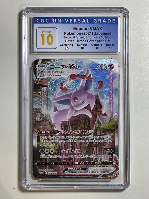 Japanese Pokemon Tcg Eevee Heroes Espeon Vmax 189/S-P Cgc: 10 | Pokemon Tcg Single