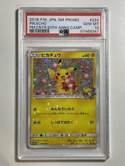 Japanese Pokemon TCG 20th Anniversary Promo Pikcachu 224/SM-P PSA: 10 | Pokemon TCG Single