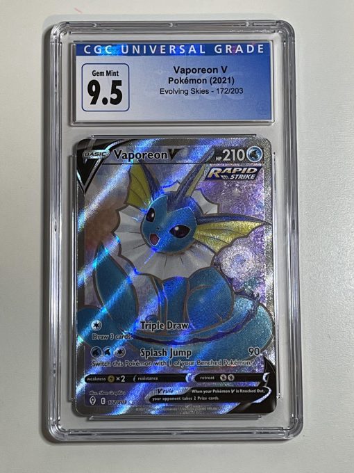 Pokemon Tcg Evolving Skies Vaporeon V 172/203 Cgc: 9.5 | Pokemon Tcg Single
