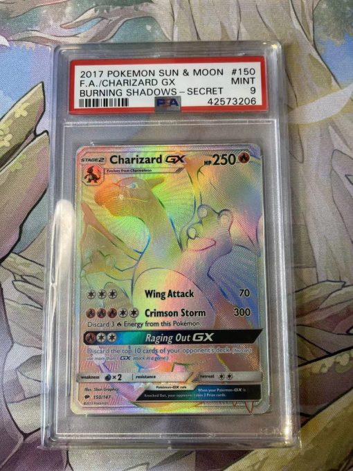 Pokemon Tcg Burning Shadows Charizard Gx Secret Rare 150/147 Psa: 9 | Pokemon Tcg Single