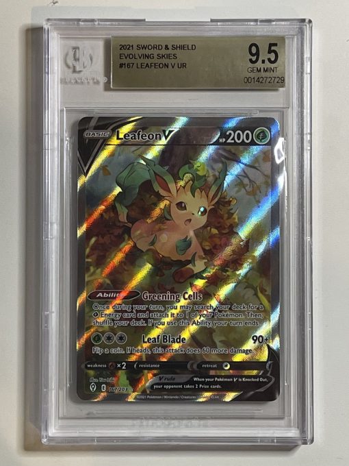Pokemon Tcg Evolving Skies Leafeon V Ultra Rare 167/203 Bgs: 9.5 | Pokemon Tcg Single