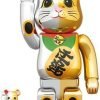 Medicom Toy Bearbrick Maneki-Neko Lucky Cat Gold &Amp; Silver Ver. 100% &Amp; 400% Be@Rbrick【Pre-Order】-1-Jtoys