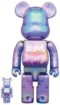 MEDICOM TOY BEARBRICK X-girl CLEAR PURPLE 100% & 400% BE@RBRICK【Pre-Order】-1-JToys