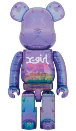 MEDICOM TOY BE@RBRICK X-girl CLEAR PURPLE 1000% Bearbrick【Pre-Order】-1-JToys