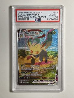 Pokemon TCG Evolving Skies Leafeon VMAX Secret Rare 205/203 PSA: 10 | Pokemon TCG Single