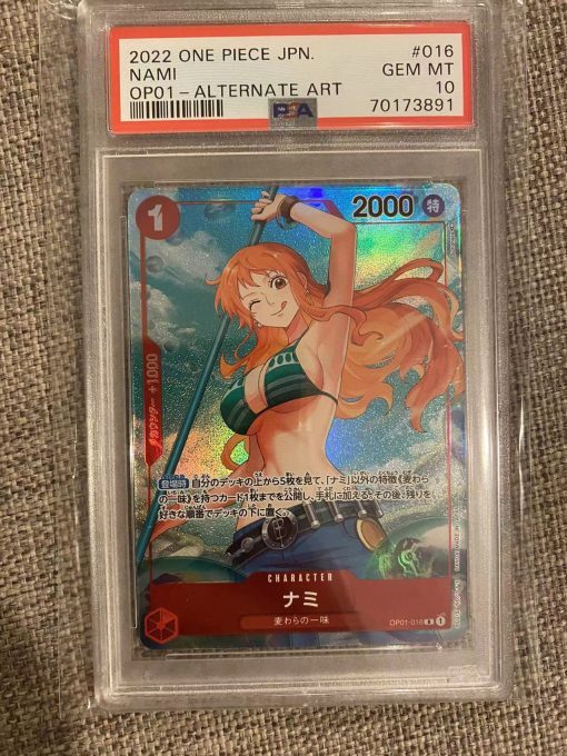Japanese One Piece Tcg Romance Dawn Nami Alt Art Op01-016 Psa: 10 | One Piece Tcg Single