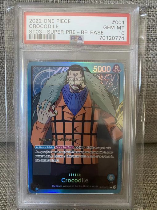 One Piece Tcg St03 Super Pre Release Crocodile St03-001 Psa: 10 | One Piece Tcg Single