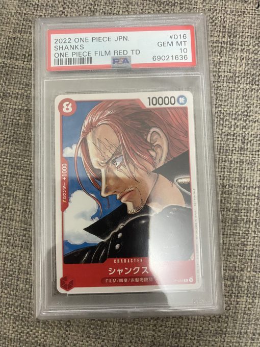 Japanese One Piece Tcg Film Red Shanks P-016 Psa: 10 | One Piece Tcg Single
