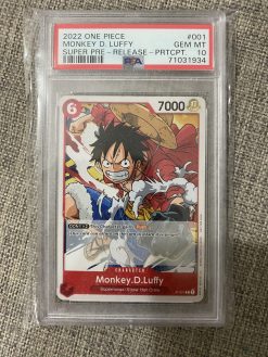 One Piece TCG Super Pre Release Monkey D. Luffy P-001 PSA: 10 | One Piece TCG Single