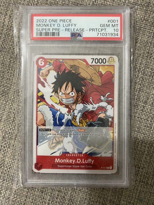 One Piece Tcg Super Pre Release Monkey D. Luffy P-001 Psa: 10 | One Piece Tcg Single