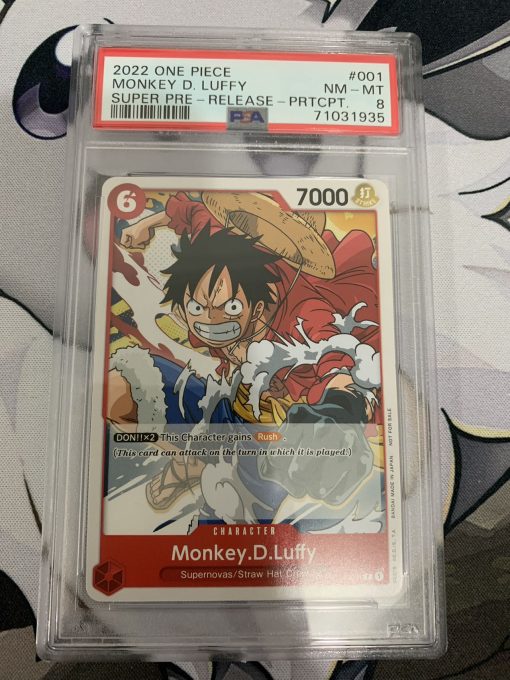 One Piece Tcg Super Pre Release Monkey D. Luffy P-001 Psa: 8 | One Piece Tcg Single