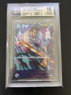 Japanese One Piece Card Game Asia Flagship Battle Winner Dracule Mihawk OP01-070 BGS 10 - 1 - JToys