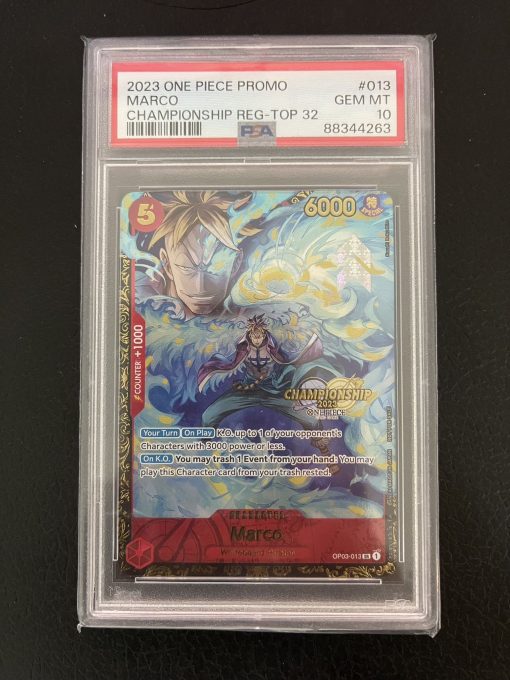 One Piece Card Game Championship Regional Top 32 Marco Op03-013 Psa:10