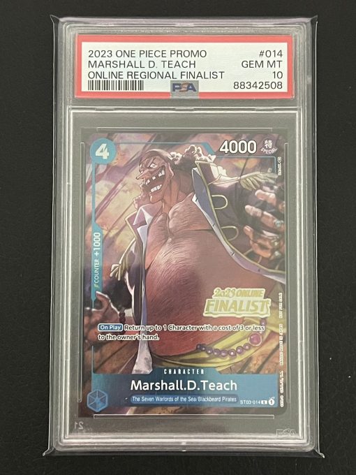 One Piece Card Game 2023 Online Regional Finalist Teach St03-014 Psa 10 - 1 - Jtoys