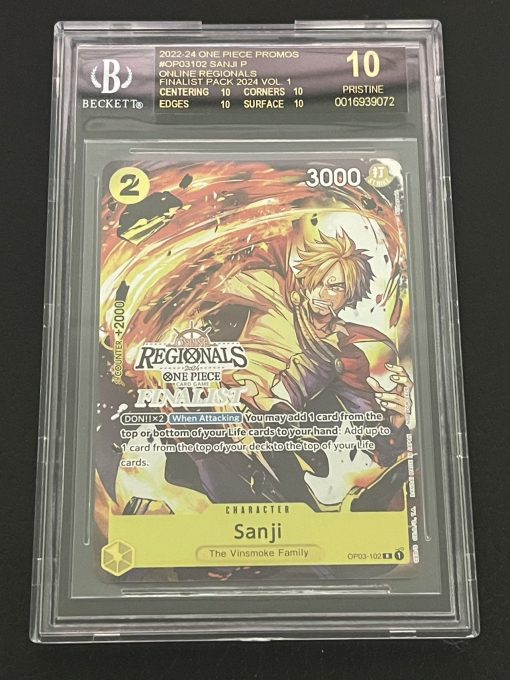 One Piece Card Game Offline Regional Finalist Op03-102 Sanji Black Label Bgs10 - 1 - Jtoys