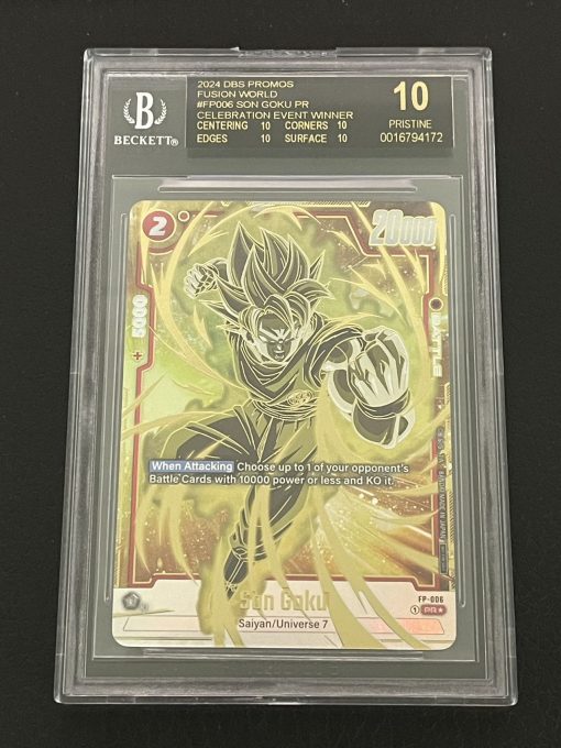 Dragon Ball Fusion World Celebration Event Winner Fp-006 Son Goku Black Label Bgs10 - 1 - Jtoys