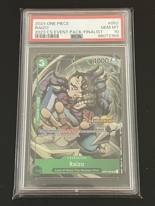 One Piece Card Game 2023 Cs Event Pack Op01-052 Raizo Finalist Psa10 - 1 - Jtoys