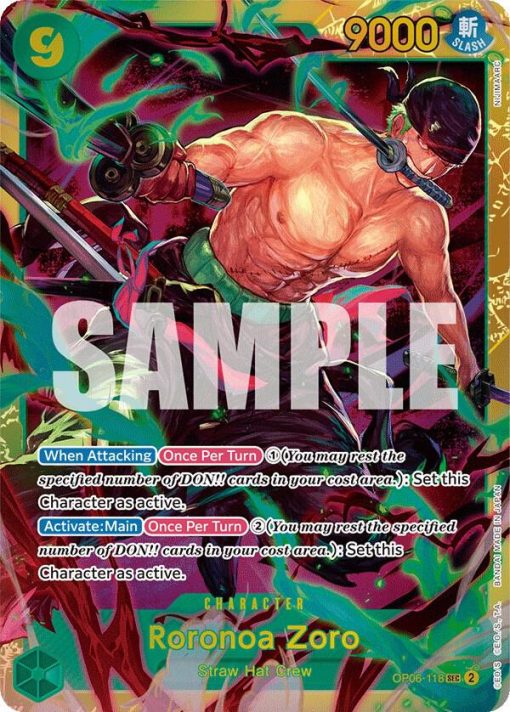 One Piece Card Game Wings Of The Captain Op06-118 Roronoa Zoro One Piece Card Game Wings Of The Captain Op06-118 Roronoa Zoro