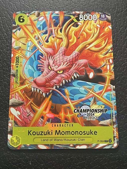 One Piece Card Game Championship 2024 Finalist P-064 Kouzuki Momonosuke Holo Textured Foil - 1 - Jtoys