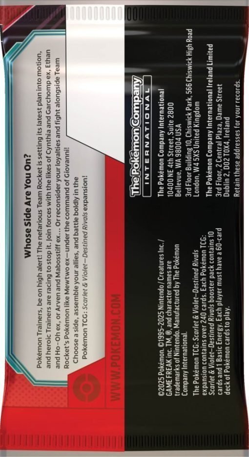 Pokémon Tcg Scarlet &Amp; Violet Destined Rivals Booster-9-Jtoys Pokémon Tcg Scarlet &Amp; Violet Destined Rivals Booster-9-Jtoys