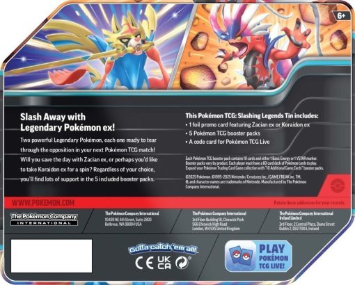 Pokémon Tcg Slashing Legends Tin-3-Jtoys