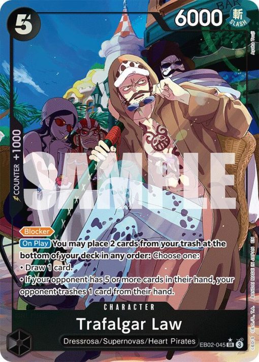 One Piece Card Game Extra Booster Anime 25Th Collection Eb02-045 Trafalgar Law Alt Art One Piece Card Game Extra Booster Anime 25Th Collection Eb02-045 Trafalgar Law Alt Art