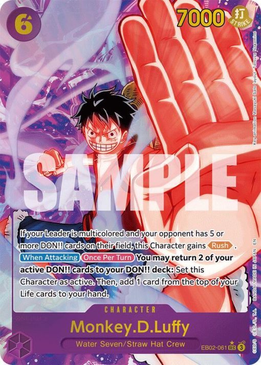 One Piece Card Game Extra Booster Anime 25Th Collection Eb02-061 Monkey.d.luffy Alt Art