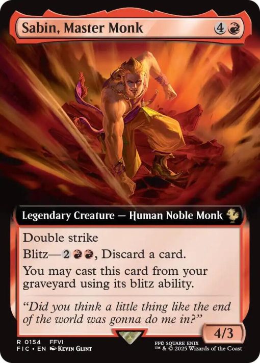 Magic The Gathering Final Fantasy #154 Sabin, Master Monk (Extended Art) - 1 - Jtoys