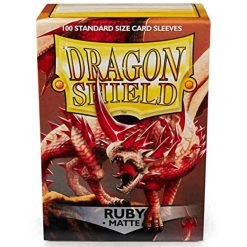 Dragon Shield Standard 100ct Matte Ruby Red Sleeves 63x88mm